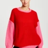 Liquorish Contrast Sleeve Jumper In Pink And Red -Liquorish || Yumi Shop eF4HCGvr 12830