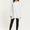 Hoxton Gal Long Sleeves White Tunic With Button Details -Liquorish || Yumi Shop eH3dLDCk 14938