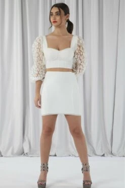 Double Second White Bandage Pencil Skirt -Liquorish || Yumi Shop glXrKE81 11922