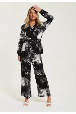 Liquorish Mono Abstract Print Jumpsuit With Long Sleeves 10 Liquorish Mono Abstract Print Jumpsuit With Long Sleeves -Liquorish || Yumi Shop gvoXOSei 15662