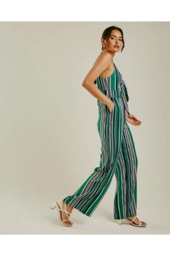 Dusty Pink Front Knot Vertical Striped Jumpsuit | Green 8 Dusty Pink Front Knot Vertical Striped Jumpsuit | Green -Liquorish || Yumi Shop hxW1s4UR 11536