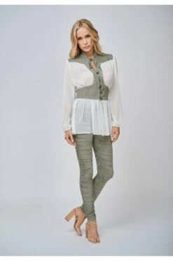 Yan Neo London The Kore Khaki Chiffon Suede Tie-neck Blouse 9 Yan Neo London The Kore Khaki Chiffon Suede Tie-neck Blouse -Liquorish || Yumi Shop hycBkApd 6224