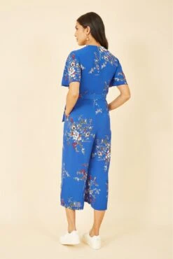 Mela London Blue Floral Print Jumpsuit With Angel Sleeves -Liquorish || Yumi Shop kskpvc5F 15761