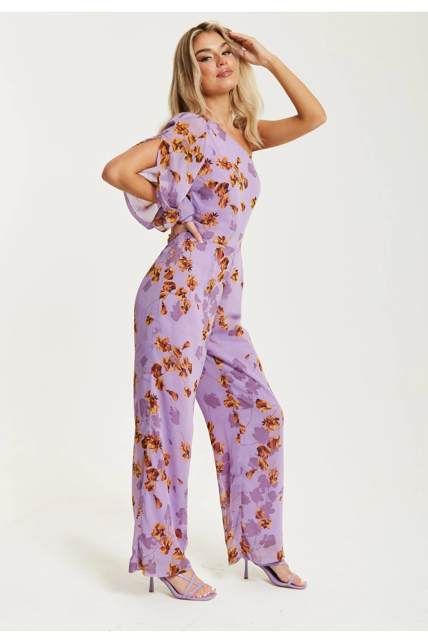 Liquorish Purple Floral Asymmetrical Jumpsuit 6 Liquorish Purple Floral Asymmetrical Jumpsuit - Image 4