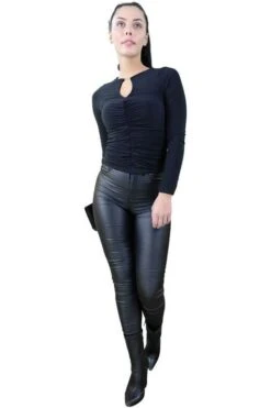 Signage Pu Black Legging Casual -Liquorish || Yumi Shop nqKWawiP 13753