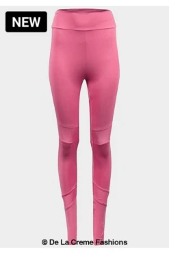 De La Creme Fashions Pink Mesh Panel Leggings -Liquorish || Yumi Shop oG9jPsul 9574