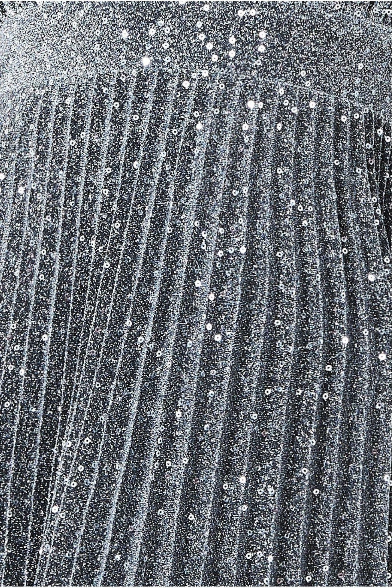 Goddiva Plunge Halterneck Sequin Lurex Maxi - Silver 6 Goddiva Plunge Halterneck Sequin Lurex Maxi - Silver - Image 4