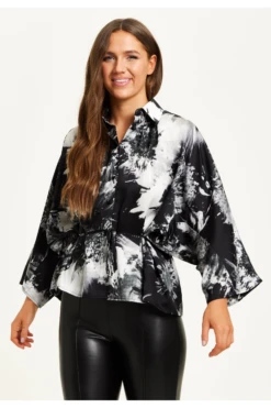 Liquorish Abstract Print Shirt With Long Sleeves -Liquorish || Yumi Shop qpn5f4OT 14963