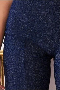 Goddiva Wide Leg Lurex Trouser - Royal Blue -Liquorish || Yumi Shop rHJYCBaU 12336