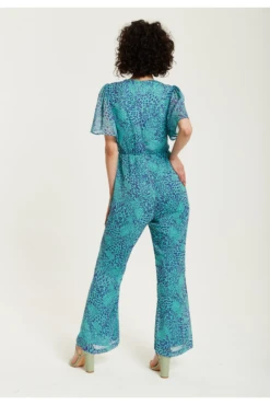 Liquorish Blue Animal Print Knot Front Jumpsuit -Liquorish || Yumi Shop rUGoA5BK 15648