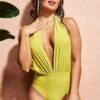 Goddiva Deep Plunge Halter Neck Swimsuit - Lime 2 Goddiva Deep Plunge Halter Neck Swimsuit - Lime -Liquorish || Yumi Shop sJjkRgcC 11056
