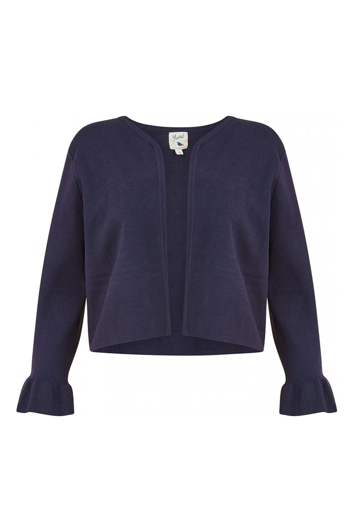Yumi Navy Cropped Cardigan With Bell Sleeves 6 Yumi Navy Cropped Cardigan With Bell Sleeves - Image 4