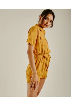 Dusty Pink Safari Style Buttoned Playsuit | Mustard 9 Dusty Pink Safari Style Buttoned Playsuit | Mustard -Liquorish || Yumi Shop tmNunXik 11553