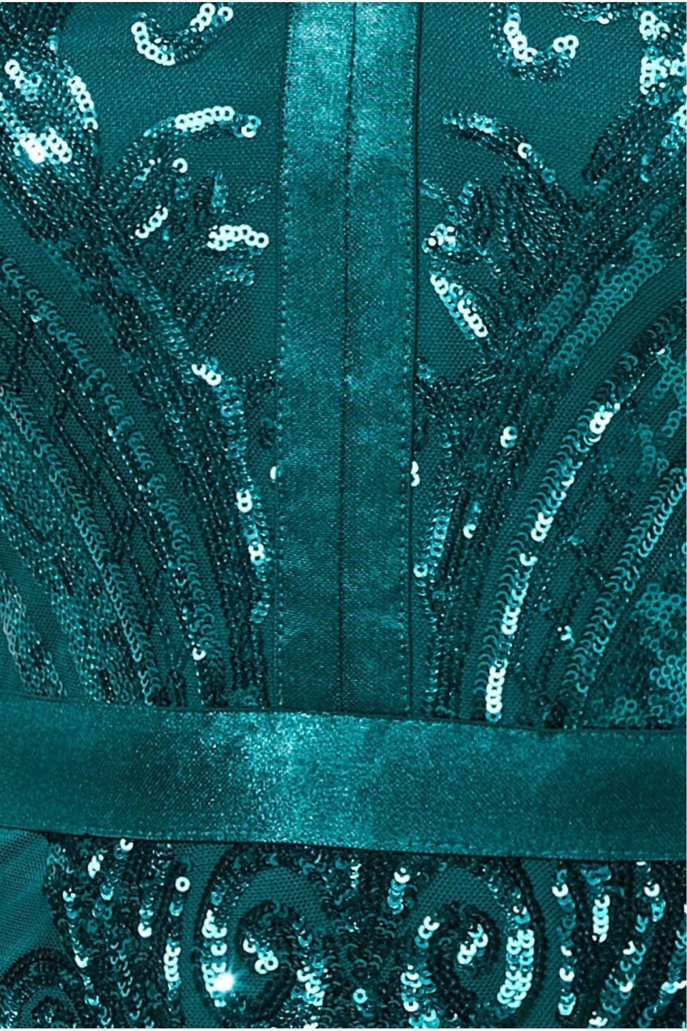 Goddiva Embroidered Sequin Maxi Dress - Emerald Green 6 Goddiva Embroidered Sequin Maxi Dress - Emerald Green - Image 4