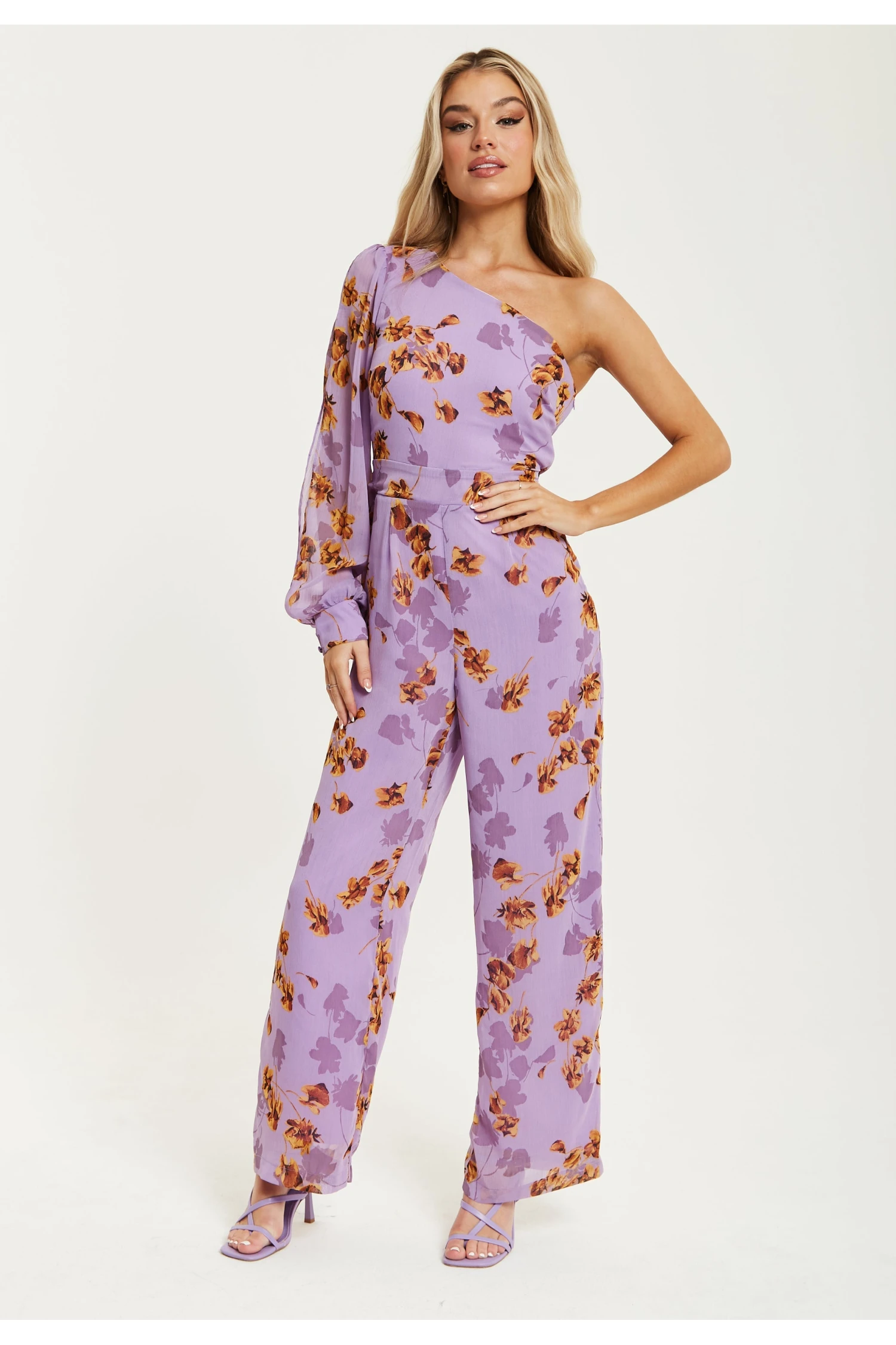 Liquorish Purple Floral Asymmetrical Jumpsuit 3 Liquorish Purple Floral Asymmetrical Jumpsuit