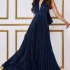 Goddiva Plunge Halterneck Sequin Lurex Maxi - Navy 2 Goddiva Plunge Halterneck Sequin Lurex Maxi - Navy -Liquorish || Yumi Shop w88nVRsf 13166