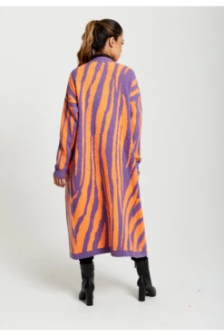 Liquorish Longline Cardigan In Orange And Purple -Liquorish || Yumi Shop x3dyfuDx 12836