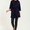 Hoxton Gal Tie Waisted Ruffle Neck Tunic With 3/4 Sleeve -Liquorish || Yumi Shop xj5SKD1w 13239