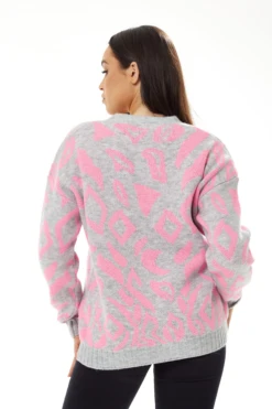 Liquorish Geometric Pattern Cardigan In Pink And Grey 10 Liquorish Geometric Pattern Cardigan In Pink And Grey -Liquorish || Yumi Shop xztn8Isl 13877