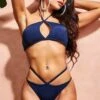 Goddiva Criss Cross Keyhole Bikini - Navy -Liquorish || Yumi Shop z05vaq1x 10878