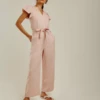 Dusty Pink Wide Leg Belted Jumpsuit | Light Rose 1 Dusty Pink Wide Leg Belted Jumpsuit | Light Rose -Liquorish || Yumi Shop zMyi0Tdr 11546
