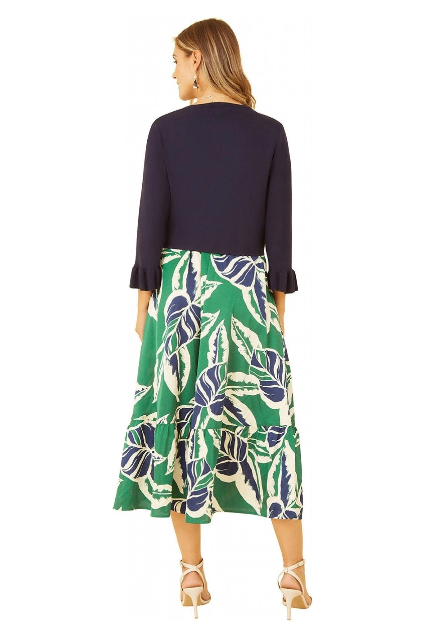 Yumi Navy Cropped Cardigan With Bell Sleeves 5 Yumi Navy Cropped Cardigan With Bell Sleeves - Image 3